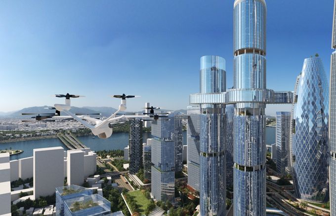 용산국제업무지구 UAM 바람길 시뮬레이션 예시