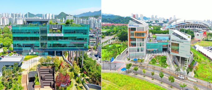 상록구청(왼쪽), 단원구청(오른쪽) 전경