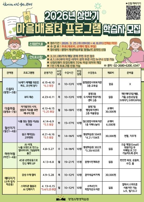 광명시 마을배움터 안내문